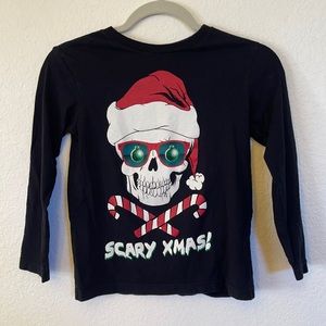 Boys youth Scary skull Christmas top
